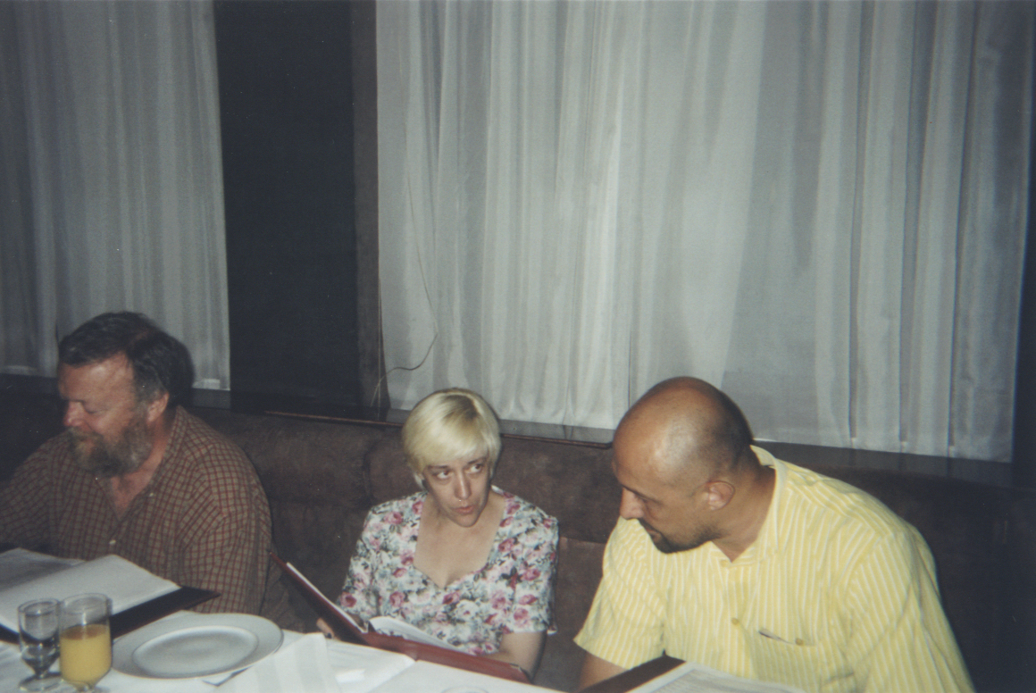 On the other side of the table (from left to right): Alan Boakes, Antuza Genescu, Roberto Quaglia