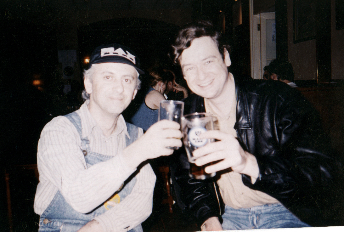 Wells-Phoencians Connection. The first contact, Eurocon in Jersey, 1993. Silviu Genescu (left) and Jonathan Cowie 