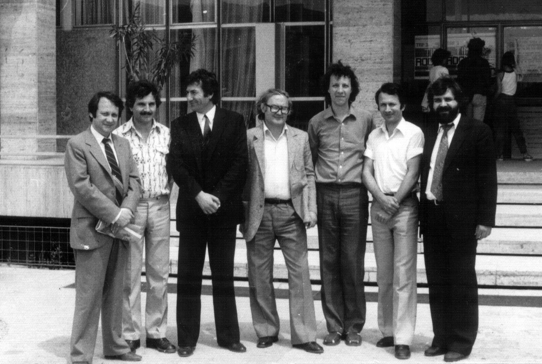 Timisoara, 1984. From l to right: Marcel Luca, Viorel Marineasa, Cornel Secu, Mircea Oprita, Lucian Ionica, Lucian Hanu, Liviu Parvan