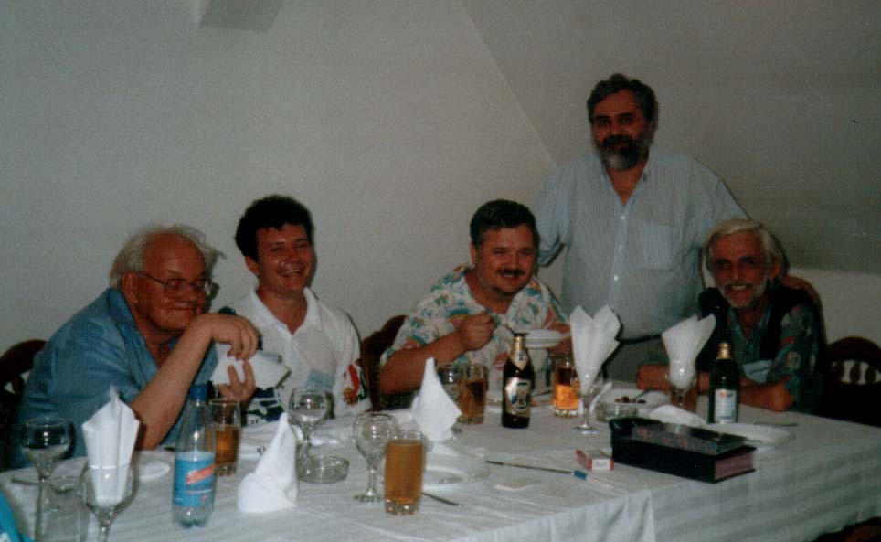 Timisoara 1999. Harold's Pam. The happy party are (from left to right): Peter Mabey, Cristian Koncz, Dorin Davideanu, Liviu Parvan, Coco Cozmiuc